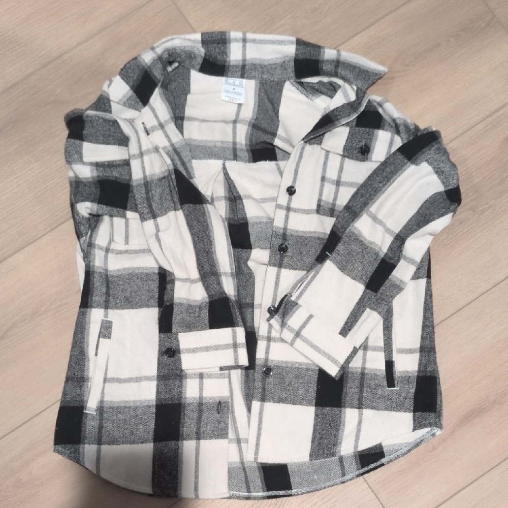 Constantly Varied Gear Black and White Plaid Button-Down Shirt